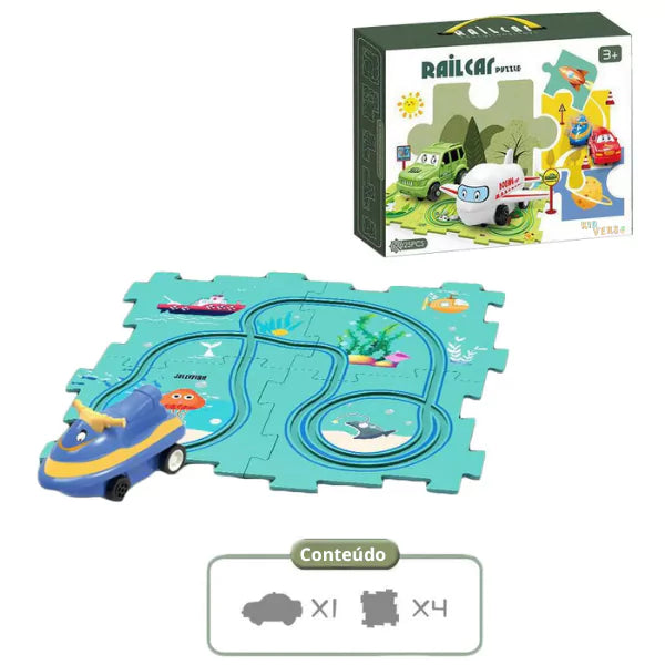 RailCar - Carrinho Elétrico com Trilha Educativa - YoKids