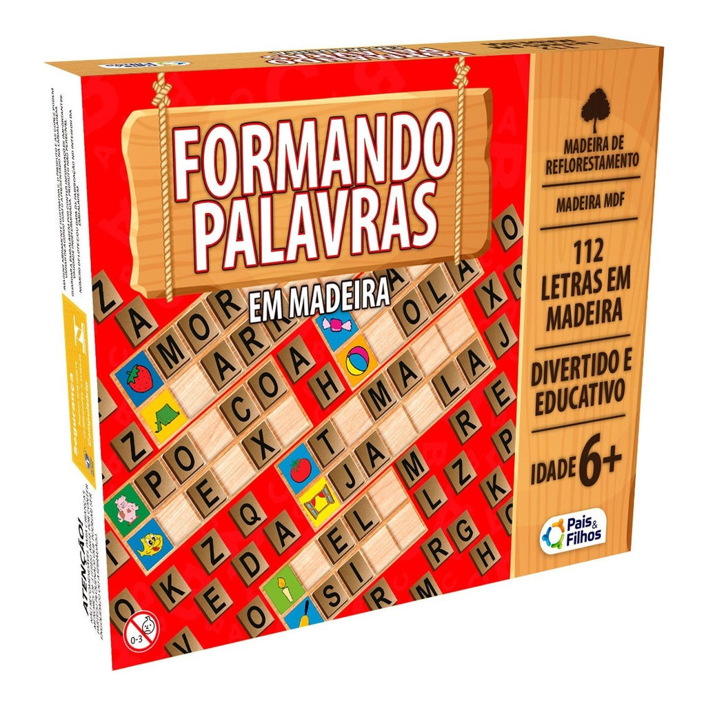 Jogo Pedagógico em Madeira - Formando Palavras - YoKids