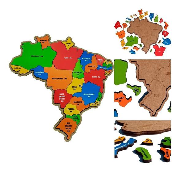 Quebra-Cabeça Mapa do Brasil - Brinquedo Educativo - YoKids