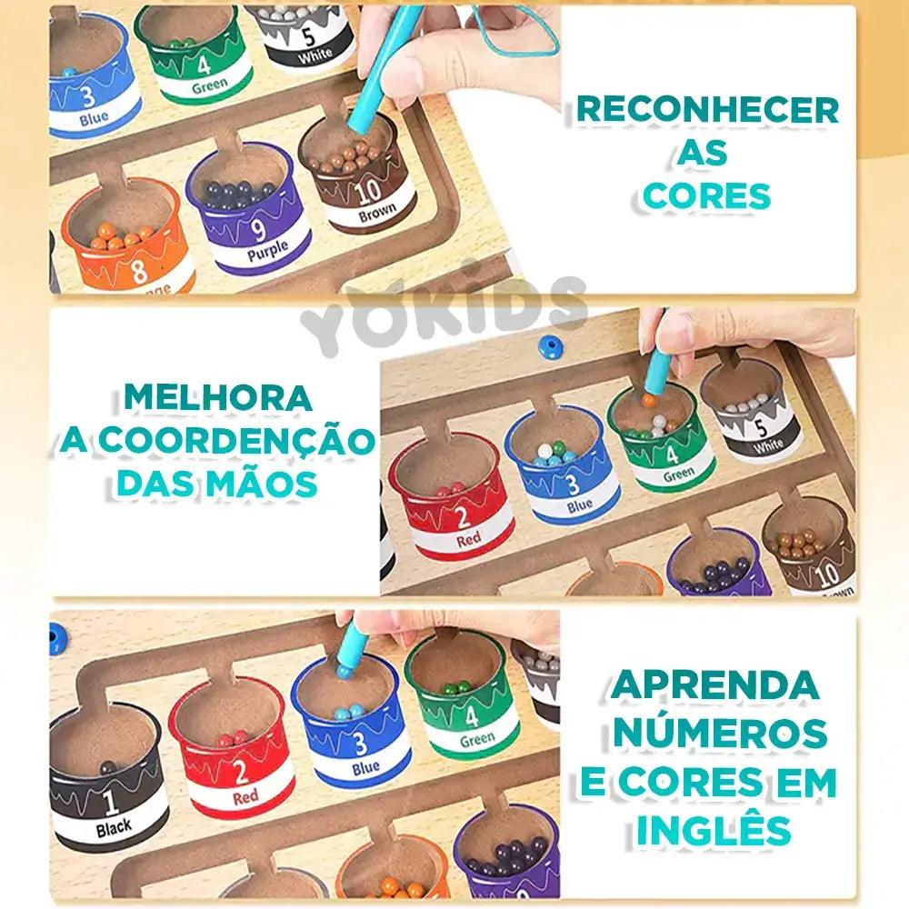 MagneticCores™ Brinquedo Educativo Labirinto Magnético Melhora coordenação motora! Yokids® - YoKids