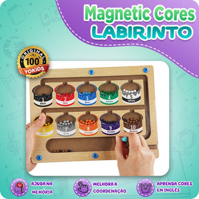 MagneticCores™ Brinquedo Educativo Labirinto Magnético Melhora coordenação motora! Yokids® - YoKids