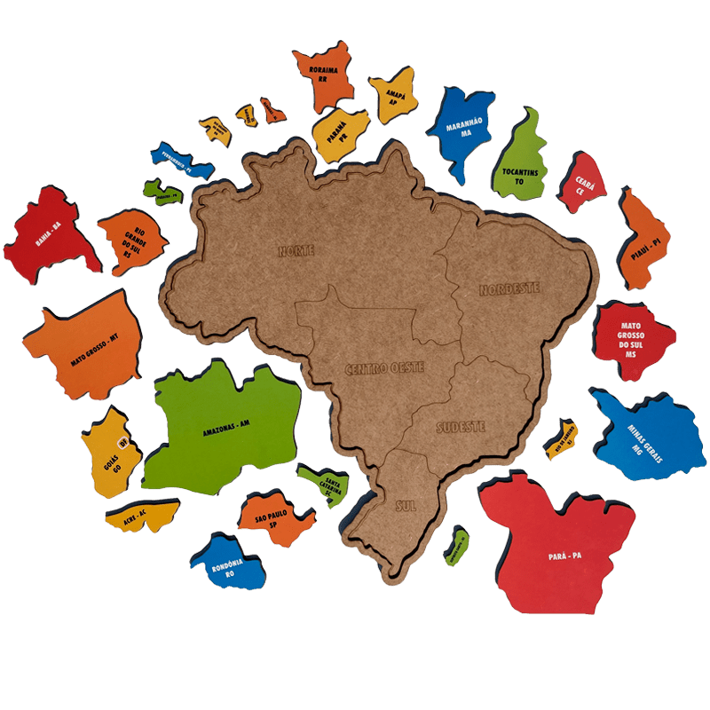 Quebra-Cabeça Mapa do Brasil - Brinquedo Educativo - YoKids