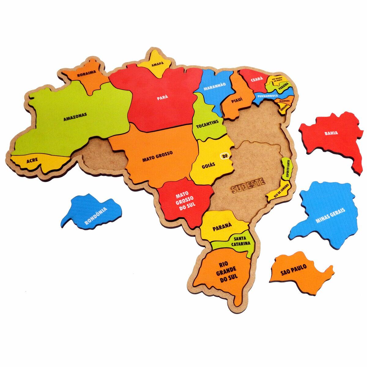 Quebra-Cabeça Mapa do Brasil - Brinquedo Educativo - YoKids